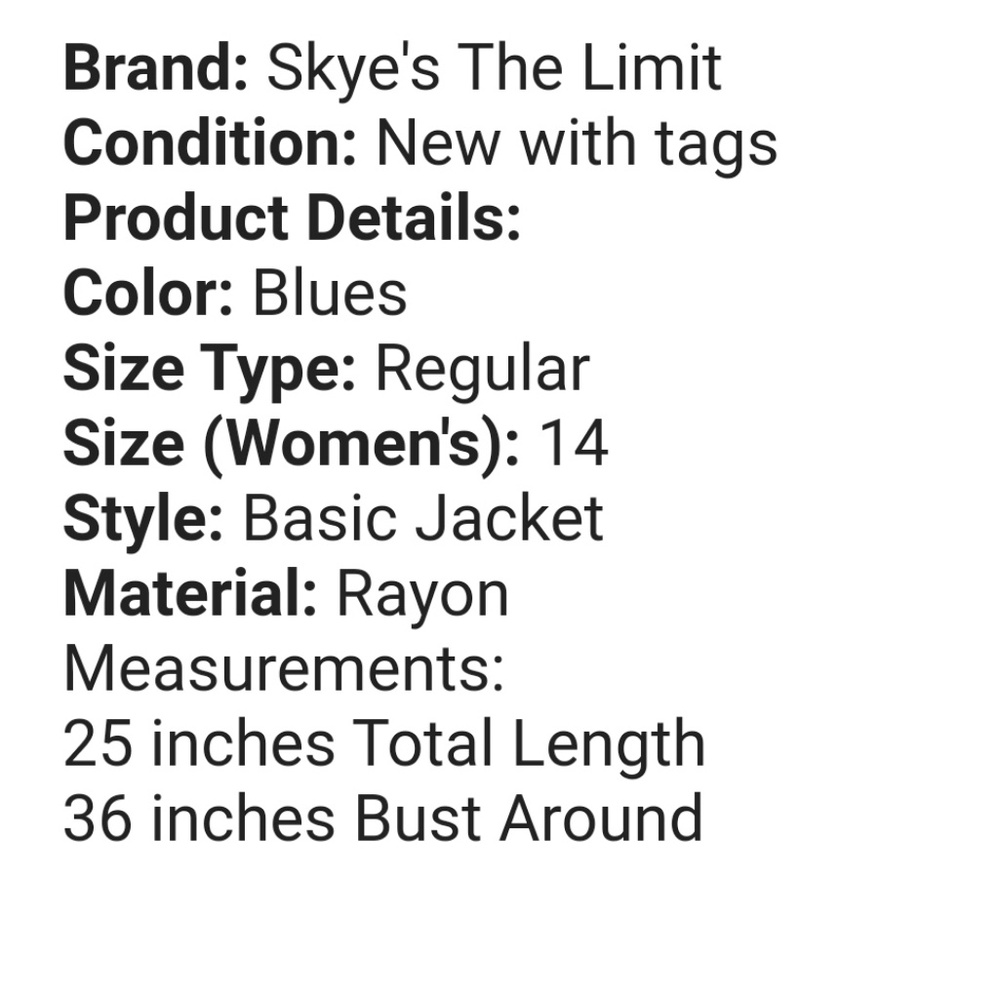 NWT SKYS THE LIMIT LEATHER JACKET VEGAN GORGEOUS 😍 NORDSTROM $99 MSRP - Picture 3 of 4
